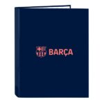 Safta F.C.Barcelona 2ª Equipacion Cartella con 4 anelli da 25 mm - Copertine rigide rivestite - Formato Folio - Resistente - 265x40x330 mm - Colore blu navy