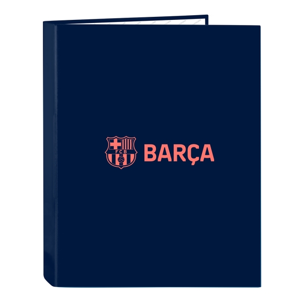 Safta F.C.Barcelona 2ª Equipacion Cartella con 4 anelli da 25 mm - Copertine rigide rivestite - Formato Folio - Resistente - 265x40x330 mm - Colore blu navy