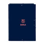 Safta F.C.Barcelona 2ª Equipacion Cartella con 3 alette - Copertina rigida rivestita - Formato folio - Chiusura con elastici - Resistente e durevole - 260x25x335 mm - Colore blu navy