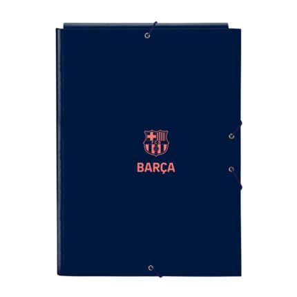 Safta F.C.Barcelona 2ª Equipacion Cartella con 3 alette - Copertina rigida rivestita - Formato folio - Chiusura con elastici - Resistente e durevole - 260x25x335 mm - Colore blu navy