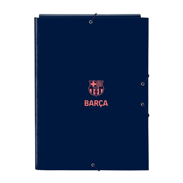 Safta F.C.Barcelona 2ª Equipacion Cartella con 3 alette - Copertina rigida rivestita - Formato folio - Chiusura con elastici - Resistente e durevole - 260x25x335 mm - Colore blu navy