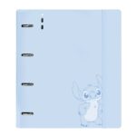 Safta Stitch Beach Raccoglitore a 4 anelli da 35 mm - Copertine in PP Foam - Ricarica da 100 fogli - Quadretti 5x5 mm - Chiusura elastica - Separatori inclusi - 270x40x320 mm - Colore azzurro