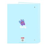 Safta Furby Raccoglitore a 4 anelli da 25 mm - Copertine rigide rivestite - Formato Folio - Resistente - 265x40x330 mm - Colore azzurro - immagine 2