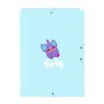 Safta Furby Cartella con 3 alette - Copertina rigida rivestita - Formato folio - Chiusura con elastici - 260x25x335 mm - Colore azzurro