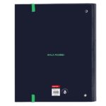 Safta Real Madrid 2ª Divisa 25/26 Raccoglitore a 4 anelli 35 mm - Copertina rigida rivestita - Ricarica 100 fogli - Quadretti 5x5 mm - 80 g/m² - Divisori - 270x35x320 mm - Colore blu navy - immagine 2