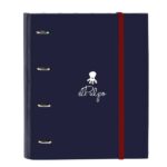 Safta el Pulpo Raccoglitore a 4 anelli 35 mm - Copertina rigida rivestita - Ricarica 100 fogli - Griglia 5x5 mm - Chiusura elastica - Include divisori - 270x35x320 mm - Colore blu navy