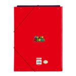 Safta Super Mario Mamma Mia Cartella con 3 alette - Copertina rigida rivestita - Formato folio - Chiusura con elastici - 260x25x335 mm - Colore rosso - immagine 2