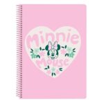 Safta Minnie Mouse Minty Taccuino a spirale - Formato quarto - 80 fogli di carta 80 g/m² - Quadretti 4x4 mm - Copertina rigida laminata - Margine laterale - 155 x 10 x 220 mm - Colore rosa pastello