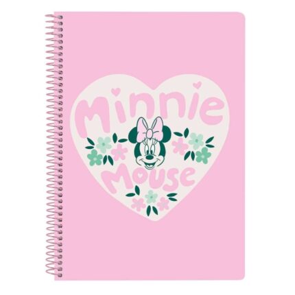 Safta Minnie Mouse Minty Taccuino a spirale - Formato quarto - 80 fogli di carta 80 g/m² - Quadretti 4x4 mm - Copertina rigida laminata - Margine laterale - 155 x 10 x 220 mm - Colore rosa pastello