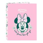 Safta Minnie Mouse Minty Raccoglitore a 4 anelli da 25 mm - Copertina rigida rivestita - Formato Folio - Resistente ed elegante - 265x40x330 mm - Colore rosa pastello