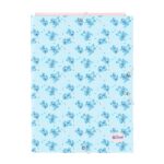 Safta Stitch Ohana Cartella con 3 alette - Copertina rigida rivestita - Formato folio - Chiusura con elastici - 260x25x335 mm - Colore azzurro
