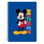 Safta Mickey Mouse Today Taccuino a spirale - Formato quarto - 80 fogli di carta 80 g/m² - Quadretti 4x4 mm - Copertina rigida laminata - Margine laterale - 155x10x220 mm - Colore blu