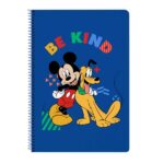 Safta Mickey Mouse Today Taccuino con spirale - Formato Folio - 80 fogli di carta 80 g/m² - Quadretti 4x4 mm - Copertina rigida laminata - Margine laterale - 215x10x310 mm - Colore blu