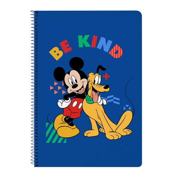 Safta Mickey Mouse Today Taccuino con spirale - Formato Folio - 80 fogli di carta 80 g/m² - Quadretti 4x4 mm - Copertina rigida laminata - Margine laterale - 215x10x310 mm - Colore blu