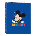 Safta Mickey Mouse Today Raccoglitore a 4 anelli da 25 mm - Copertina rigida rivestita - Formato Folio - 265x40x330 mm - Colore blu