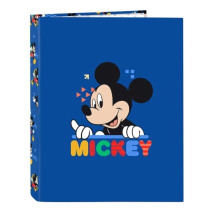 Safta Mickey Mouse Today Raccoglitore a 4 anelli da 25 mm - Copertina rigida rivestita - Formato Folio - 265x40x330 mm - Colore blu