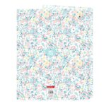 Safta Moos Fiori Cartella con 4 anelli da 25 mm - Copertina rigida rivestita - Formato folio - 265x40x330 mm - Colore azzurro - immagine 2