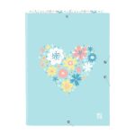 Safta Moos Fiori Cartella con 3 alette - Copertina rigida rivestita - Formato folio - Chiusura con elastici - 260x25x335 mm - Colore azzurro