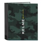 Safta Kelme Camo Raccoglitore a 4 anelli 40 mm - Copertina rigida rivestita - Formato Folio - 270x60x330 mm - Colore verde mimetico
