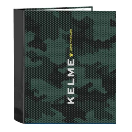 Safta Kelme Camo Raccoglitore a 4 anelli 40 mm - Copertina rigida rivestita - Formato Folio - 270x60x330 mm - Colore verde mimetico