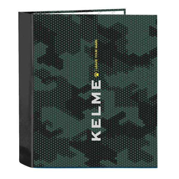 Safta Kelme Camo Raccoglitore a 4 anelli 40 mm - Copertina rigida rivestita - Formato Folio - 270x60x330 mm - Colore verde mimetico