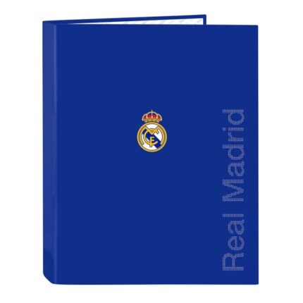 Safta Real Madrid Raccoglitore con 4 anelli da 25 mm - Copertina rigida rivestita - Formato Folio - 265x40x330 mm - Colore blu