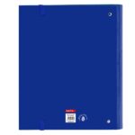 Safta Real Madrid Raccoglitore a 4 anelli 35 mm - Copertina rigida rivestita - Ricarica 100 fogli - Griglia 5x5 mm - Chiusura elastica - Include divisori - 270x35x320 mm - Colore blu - immagine 2