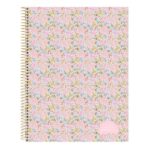 Safta VMB Blocco note A4 - Copertina rigida - 120 fogli a quadretti - Spirale metallica - Divisori colorati - Grammatura 80 g/m² - 210 x 10 x 297 mm - Colore rosa