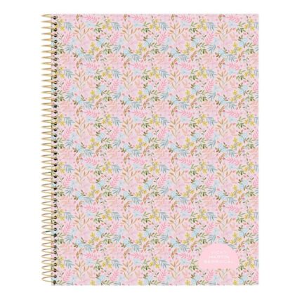 Safta VMB Blocco note A4 - Copertina rigida - 120 fogli a quadretti - Spirale metallica - Divisori colorati - Grammatura 80 g/m² - 210 x 10 x 297 mm - Colore rosa