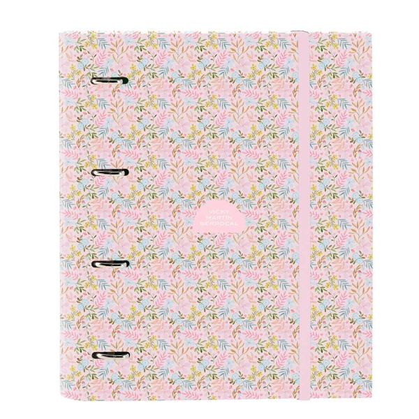 Safta VMB Raccoglitore a 4 anelli da 35 mm - Copertina rigida rivestita - Ricarica da 100 fogli - Griglia 5x5 mm - Chiusura elastica - Divisori interni - 270x35x320 mm - Colore rosa