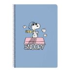 Safta Snoopy Taccuino a spirale - Formato Folio - 80 fogli di carta 80 g/m² - Quadretti 4x4 mm - Copertina rigida decorata - Margine laterale - 215x10x310 mm - Colore blu