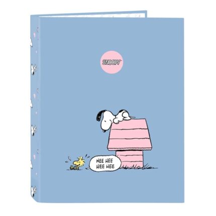 Safta Snoopy Raccoglitore a 4 anelli da 25 mm - Copertina rigida rivestita - Formato Folio - Resistente e protettivo - 265x40x330 mm - Colore blu