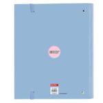 Safta Snoopy Raccoglitore con 4 anelli da 35 mm - Copertina rigida rivestita - Ricarica da 100 fogli - Griglia 5x5 mm - Chiusura elastica - Include divisori - 270x35x320 mm - Colore blu - immagine 2