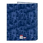 Safta Spider-Man Raccoglitore a 4 anelli da 25 mm - Copertina rigida rivestita - Formato Folio - 265x40x330 mm - Colore blu navy - immagine 2