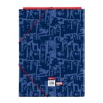 Safta Spider-Man Cartella con 3 alette - Copertina rigida rivestita - Formato folio - Chiusura con elastici - 260x25x335 mm - Colore blu navy - immagine 2