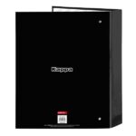 Safta Kappa Grey Cartella con 4 anelli da 40 mm - Copertina rigida rivestita - Formato folio - 270x60x330 mm - Colore nero e grigio - immagine 2