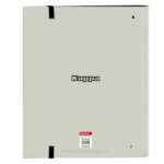 Safta Kappa Grey Raccoglitore a 4 anelli da 35 mm - Copertine rigide rivestite - Ricarica 100 fogli 80 g/m² - Chiusura elastica - Separatori inclusi - 270x35x320 mm - Colore nero e grigio - immagine 2