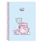 Safta Pembe The Pink Cat Taccuino a spirale - Formato quarto - 80 fogli di carta 80 g/m² - Quadretti 4x4 mm - Copertina rigida laminata - Margine laterale - 155x10x220 mm - Colore azzurro