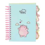 Safta Pembe The Pink Cat Blocco note A6 - Copertina rigida - 80 fogli - Grammatura 80 g/m² - Include 4 divisori - 105x148 mm - Colore azzurro