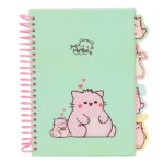 Safta Pembe The Pink Cat Blocco note A5 - Copertina rigida - 80 fogli - Grammatura 80 g/m² - Include 4 divisori - 148x210 mm - Colore menta