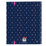 Safta Benetton Drop Raccoglitore con 4 anelli da 35 mm - Copertina rigida rivestita - Ricarica da 100 fogli - Griglia 5x5 mm - Chiusura elastica - Separatori inclusi - 270x35x320 mm - Colore blu scuro - immagine 2