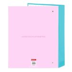 Safta Benetton Dolce Raccoglitore con 4 anelli da 40 mm - Copertina rigida rivestita - Formato Folio - 270x60x330 mm - Colore turchese - immagine 2