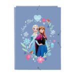 Safta Frozen Cartella con 3 alette - Copertina rigida rivestita - Formato folio - Chiusura con elastici - Resistenza e protezione - 260x25x335 mm - Colore blu