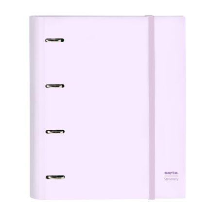 Safta Raccoglitore a 4 anelli da 35 mm - Copertina rigida rivestita - Ricarica 100 fogli - Griglia 5x5 mm - Chiusura elastica - Separatori inclusi - 270x35x320 mm - Colore viola