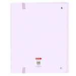 Safta Raccoglitore a 4 anelli da 35 mm - Copertina rigida rivestita - Ricarica 100 fogli - Griglia 5x5 mm - Chiusura elastica - Separatori inclusi - 270x35x320 mm - Colore viola - immagine 2