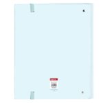 Safta Raccoglitore a 4 anelli da 35 mm - Copertine rigide rivestite - Ricarica 100 fogli da 80 g/m² - Chiusura elastica - Divisori inclusi - 270x35x320 mm - Colore azzurro - immagine 2