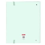 Safta Raccoglitore a 4 anelli da 35 mm - Copertine rigide rivestite - Chiusura elastica - Ricarica 100 fogli da 80 g/m² - Divisori interni - 270x35x320 mm - Colore menta - immagine 2