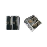 Safta Espositore con 24 temperamatite doppi in metallo - Lama di alta qualità - Impugnatura ergonomica - Colore alluminio - immagine 2