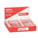 Espositore Safta con 20 gomme - PVC - Cancellazione pulita - Morbida al tatto - Colore bianco