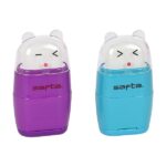 Safta Espositore con 36 temperamatite - Doppia funzione di temperamatite e gomma - Coperchio protettivo in plastica - Contenitore per trucioli - Colori assortiti - immagine 2